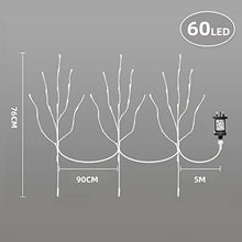 Load image into Gallery viewer, Vanthylit 3PK Twig Lights 76cm Decorative LED Twigs with 60 Warm White LEDs Waterproof Pathway Branch Lights Mains Powered for Indoor Outdoor Christmas Decoration
