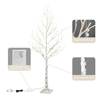 Load image into Gallery viewer, EAMBRITE 6FT 88LT Warm White LED Winter Artificial Birch Wedding Christmas Home Decorative Tree Light for Indoor and Outdoor Use