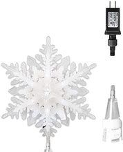 Load image into Gallery viewer, Padoo Christmas Clearance Snowflake Tree Topper Lighted Four Layers Tree Topper with White Glitter for Christmas Tree Decoration