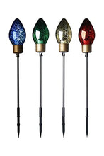 Load image into Gallery viewer, Vanthylit Outdoor Christmas Decoration 4PK Multi-Colour C-Bulb Pathway Lights with 40 LEDs Mains Powered Stake Lights for Patio Yards Driveways Pathways (2ft)