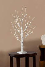 Load image into Gallery viewer, Eambrite Twig Christmas Tree 2FT Frosted Ball White Birch Tree with 24 Warm White Lights Battery Operated Tabletop Tree for Christmas Home Party Wedding Indoor Decoration