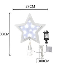 Load image into Gallery viewer, EAMBRITE Double-Layer Star Treetop with Flashing LEDs Christmas Tree Topper Star Lights (27 cm/Cool White)