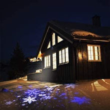 Load image into Gallery viewer, EAMBRITE Snowflake Projector Light LED White/Blue Rotating Snowfall Landscape Projection Decorative Christmas Lights for Birthday Wedding Theme Party Garden Home Winter Outdoor Indoor Decor