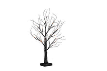 Load image into Gallery viewer, Vanthylit Home Decor, 2FT 24LED Black Spooky Tree Glittered with Orange Lights Battery Powered Tabletop Bonsai Tree Decoration for Indoor and Halloween (Include 8 Pumpkins)