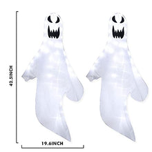 Load image into Gallery viewer, Vanthylit Set of 2 Hanging Ghosts Halloween Outdoor Decoration with 80 Cool White LED Lights Spooky Lighted Windsock for Halloween Party Patio Yard Porch