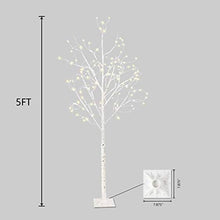 Load image into Gallery viewer, Vanthylit 5FT 168LT White Birch Tree with Fairy Lights Warm White for Indoor and Outdoor Decor