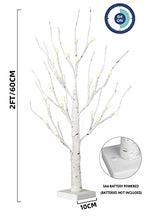 Load image into Gallery viewer, Vanthylit Twig Christmas Tree 2FT 24LEDs Birch Twig Tree with Frosted Balls Battery Operated LED Display Tree with Warm White Lights for Indoor Home Party Wedding Christmas Decoration