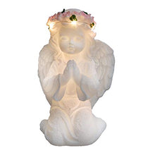 Load image into Gallery viewer, Vanthylit LED Handmade with Real Wax Battery Operated Flameless Candle with Timer White Praying Angel Table Lamp Indoor Decor