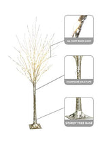 Load image into Gallery viewer, EAMBRITE 6FT LED Champagne Gold Tree with 266LT Fairy Light Lighted Twig Tree for Home Holiday Birthday Wedding Party Decor