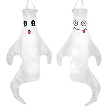 Load image into Gallery viewer, Vanthylit Halloween Hanging Ghost Decoration 43'' Windsock Flag, Halloween Outdoor Decoration for Yard Lawn Porch Pathway Trees (2 Pieces)