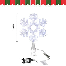 Load image into Gallery viewer, EAMBRITE Crystal Snowflake Tree Topper LED Xmas Treetop with 50 Cool White LEDs Twinkle Effect Decor for Christmas Tree (20CM)