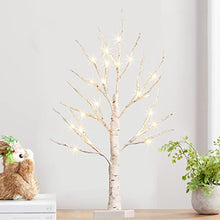 Load image into Gallery viewer, KELANCHY LED Birch Tree 2FT with Timer for Easter Day Decor, Easter Tree Centerpiece Table Decorations,Money Tree Tabletop Bonsai Tree Lights,Battery Operated Artificial Tree with Lights (Warm White)