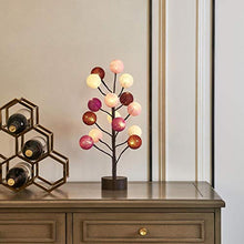 Load image into Gallery viewer, EAMBRITE Pre-Lit Easter Tree Light 18in 15LT Christmas Yarn Ball Tabletop Lamp Decorative Home Wedding Party(White/Pink/Wine red/Rose Red)
