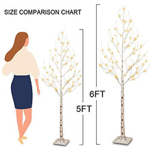 Load image into Gallery viewer, PABIPABI (Pack of 2) White Birch Tree with Lights Set 5FT 6FT Christmas Tree Lights Combo Kit Perfect for Indoor Outdoor Home Decor Holiday Party Wedding Thanksgiving & Christmas Decorations