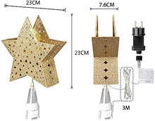 Load image into Gallery viewer, EAMBRITE 23cm Weihnachtsbaumspitze Stern Baum Deckel Hohles Gold Christbaumspitze Mit Rotierendem Magischem Warmweißem Projektor Für Weihnachtsbaum-Dekoration