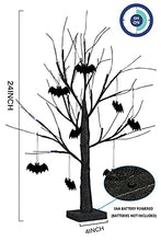 Load image into Gallery viewer, Eambrite Halloween Deko Fledermaus 24 LEDs Lichterbaum, Halloween Dekoration Batterie lila Licht mit Timer Funktion, Halloween Baumbeleuchtung für Kinder Party Indoor Wohnung
