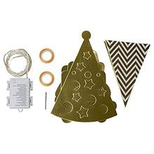 Load image into Gallery viewer, EAMBRITE Gold Happy Birthday Banners Birthday Buntings with 16ft / 50 LEDs Fairy Lights Birthday Decorations Kit Party Supplies for Birthday Party Décor