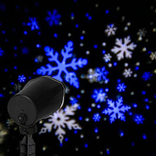 Load image into Gallery viewer, EAMBRITE Snowflake Projector Light LED White/Blue Rotating Snowfall Landscape Projection Decorative Christmas Lights for Birthday Wedding Theme Party Garden Home Winter Outdoor Indoor Decor