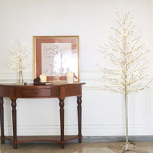 Load image into Gallery viewer, EAMBRITE 6FT LED Artificial Floor Standing Tree with 208LT Fairy Lights Prelit Champagne Gold Tree for Home Holiday Birthday Wedding Party Decor