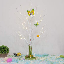 Load image into Gallery viewer, DELICHTER Lichterbaum mit Ostern deko, Birke Baum mit 24 Warmweiß LEDs, Batteriebetrieben, Lichterdekozweige für Frühling Zuhause Party Geburtstag Hochzeit Innendeko Kinder (60 cm/24 LEDs)