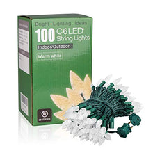 Load image into Gallery viewer, EAMBRITE 100LT C6 Christmas String Lights120V UL Certified for Patio Christmas Tree Garden Yard Indoor and Outdoor, Green Wire