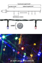 Load image into Gallery viewer, EAMBRITE 200LT LED 66FT Christmas String Lights Ultra-Bright Jumbo Bulbs Waterproof with 8 Modes Plug in for Indoor Outdoor Christmas Tree Garden Wedding Party Decoration, Multicolor