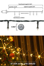 Load image into Gallery viewer, EAMBRITE Christmas String Lights Indoor Outdoor Upgraded Super Bright Christmas Lights with 8 Modes 66FT 200 LED Waterproof Flashing Fairy Lights for Christmas Tree Garden Patio Bedroom (Warm White)
