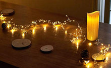 Load image into Gallery viewer, EAMBRITE 6FT Pre-lit 18LT LED Berry Garland with Cluster Fairy String Light and Icicle Beads