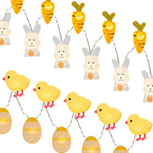 Load image into Gallery viewer, EAMBRITE Set of 2 Easter Decorations Lights 10Ft 60LT Easter Eggs Chick Fairy Lights and Carrot Bunny String Lights Set with Timer Battery Operated Spring Indoor Decor for Home Party Table Tree