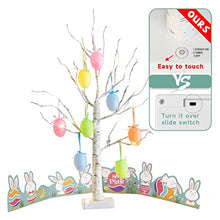 Load image into Gallery viewer, Easter Decorations EAMBRITE 24IN 24LT Easter Tree with 10 Egg Ornaments Timer Battery Operated Tabletop Tree Centerpiece Table Decorations for The Home Spring Party Wedding