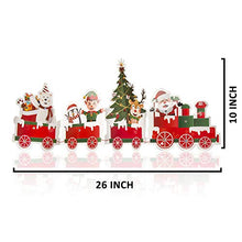 Load image into Gallery viewer, EAMBRITE Lighted Christmas Table Decorations Christmas Train Around Christmas Tree with 22LT Micro Led Multicolor Double-Sided Foldable Train Cut-Outs Tabletop Tree Skirt Lights Battery Powered