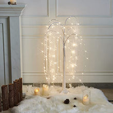 Load image into Gallery viewer, Vanthylit 4FT 180LED White Willow Tree Light with Fairy Lights Warm White for Home Wedding Holiday Party Indoor and Outdoor Decor