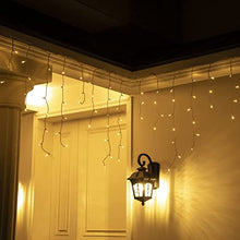 Load image into Gallery viewer, DELICHTER LED deko, 320 LEDs Eisregen Lichterketten mit 8 Modis, Strombetrieb für innen und außen, Garten, Rasen, Dach, Haus, Weihnchten(Warmweiß)