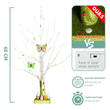 Load image into Gallery viewer, DELICHTER Lichterbaum mit Ostern deko, Birke Baum mit 24 Warmweiß LEDs, Batteriebetrieben, Lichterdekozweige für Frühling Zuhause Party Geburtstag Hochzeit Innendeko Kinder (60 cm/24 LEDs)