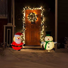 Load image into Gallery viewer, DELICHTER 2×76CM LED Weihnachtsmann und Schneemann Figur, Faltbarer Weihnachtsdeko für Innen,Tür, Fenster, beim Weihnachtsbaum