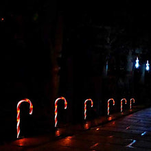 Load image into Gallery viewer, EAMBRITE 10” 35LT Candy Cane Pathway Markers Christmas Lawn Stake Lights Decorations for Outdoor Yard - Set of 6