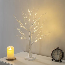 Load image into Gallery viewer, Vanthylit White Birch Tree, Tabletop LED Warm White Tree Lights, Battery Powered Christmas Tree Decorations for Home Fireplace Party Mantle (22 Inch)