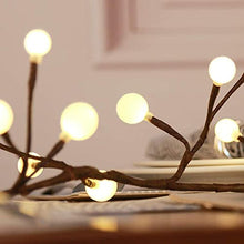 Load image into Gallery viewer, EAMBRITE Christmas Decorations 2.7m 84 LEDs Frosted Ball Brown Garland with Warm White Light Waterproof Vine with Fairy Lights Plug in for Indoor Outdoor Home Garden Party Decoration