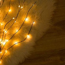 Load image into Gallery viewer, Vanthylit 2PK 30'' Twig Brown Branch with a Thin Layer of Snow with Fairy LED Lights 50LED Battery Operated Lighted Decoration Indoor Outdoor Use(Vase Excluded)