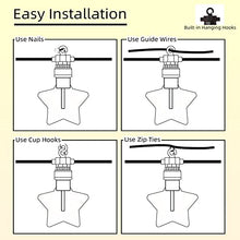 Load image into Gallery viewer, EAMBRITE Star String Lights Outdoor, Waterproof Hanging Star Lights Connectable, 32 FT 10 Stars LED Twinkle Lights for Indoor, Outdoor, Bedroom, Easter, Christmas, Ramadan, Patio, Garden Decorations