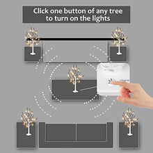 Load image into Gallery viewer, PEIDUO Set of 2 Interactive Lighted Birch Tree 2Ft Tabletop Birch Christmas Tree with Lights 24 Warm White LED Birch Tree Branches for Home Room Party Festival Wedding Christmas Decorations