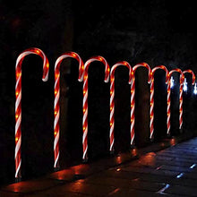 Load image into Gallery viewer, DELICHTER LED 8er Zuckerstangen Lichterketten Rot-Weiß Warm Weiß Lichter mit 8 Modi, Strombetrieben Weihnachtsbeleuchtung Deko für Außen und Innen Garten Weihnachten(44CM)