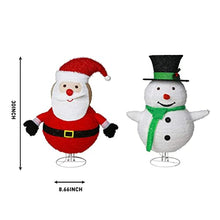 Load image into Gallery viewer, Vanthylit Christmas Decorations, Set of 2 30'' Fluffy Foldable/Pop Up Christmas Snowman and Santa Claus Xmas Indoor Outdoor Decor