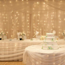 Load image into Gallery viewer, Vanthylit Window Curtain String Light and Sheer Voile Window Curtain Panels, 300 LED 9.8ft x 9.8 ft Hanging Window Curtain and Curtain Lights