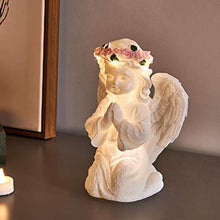 Load image into Gallery viewer, Eambrite Graceful Angel Praying with Rose Wreath LED Angle Ornament Christmas Lights Gift Present for Mothers Nana Grandma