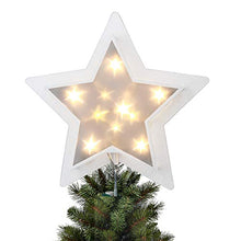 Load image into Gallery viewer, EAMBRITE Holographic Star Christmas Tree Topper Glittering Starburst Treetop Light with 11 Warm White Twinkle Led Light