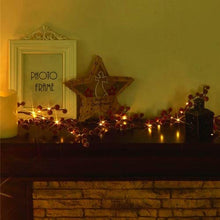 Load image into Gallery viewer, PEIDUO Christmas Clearance 6FT Christmas Artificial Garland with 88 Warm White Lights Battery Operated with Timer Hanging Vines for Holiday Indoor Bedroom Wall Decoration