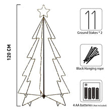 Load image into Gallery viewer, Eambrite Pre Lit 3D Christmas Tree Decoration Light up with 185 Warm White LEDs Battery Powered for Outdoor Garden Xmas Decorations and Indoor Décor