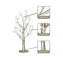 Load image into Gallery viewer, EAMBRITE 2FT Small Gold Twig Tree with Lights Pearls & Beads Jewelled Tree Decorations Light up Tree Powered by Battery for Christmas Party Home Decor