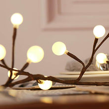 Load image into Gallery viewer, EAMBRITE Brown Twig Garland 8.8Ft 84 Led Frosted Ball Lights Indoor Outdoor Plug in for Christmas Patio Garden Wedding Party Bedroom